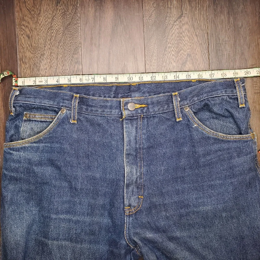 Dickies Jeans Mens 38x34 Straight Fit Blue Denim Workwear Classic Durable